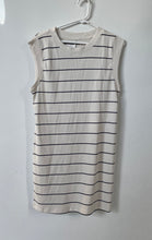 Load image into Gallery viewer, A New Day Womens White Blue Striped Sleeveless Crew Neck Tank Dress Size Large