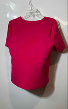 Load image into Gallery viewer, Michael Kors Womens Pink Short Sleeve 1/4 Zip V-Neck Blouse Top Size Large