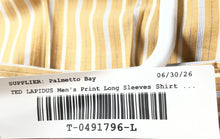 Load image into Gallery viewer, Ted Lapidus Mens Brown Striped Spread Collar Long Sleeve Button-Up Shirt Size XL