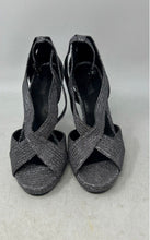 Load image into Gallery viewer, Michael Kors Womens Becky Silver Criss-Cross Stiletto Ankle Strap Heels Size 6M