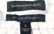 Load image into Gallery viewer, Banana Republic Mens Purple White Striped Long Sleeve Button-Up Shirt Size S