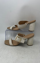Load image into Gallery viewer, London Fog Womens White Square Toe Block Heel Slip-On Slide Sandals Size 8 M