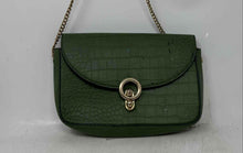 Load image into Gallery viewer, Sfera Femme Collection Womens Green Crocodile Embossed Chain Strap Crossbody Bag