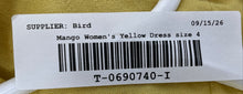 Load image into Gallery viewer, Mango Womens Yellow Sleeveless Double-Breasted Belted Wrap Dress Size 4