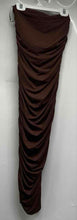 Load image into Gallery viewer, Zara Womens Brown Strapless Ruched Party Cocktail Long Bodycon Dress Size S
