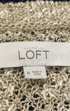 Load image into Gallery viewer, Ann Taylor Loft Womens Beige Blue Striped Cotton Knitted Pullover Sweater Size M