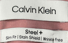 Load image into Gallery viewer, Calvin Klein Mens Pink Long Sleeve Slim Fit Stain Shield Dress Shirt Size S