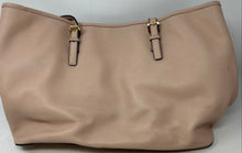 Load image into Gallery viewer, Michael Kors Womens Pink Leather Double Handle Logo Charm Jet Set Tote Bag