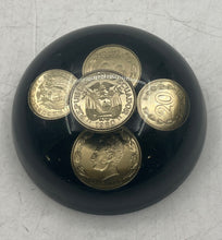 Load image into Gallery viewer, Resin Souvenir Paperweight Piece Containing Several Embedded Ecuadorian Coins