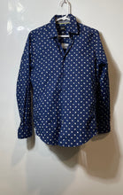 Load image into Gallery viewer, Hugo Boss Mens Blue Printed Regular Fit Stretch Long Sleeve Button-Up Shirt Sz S