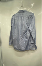 Load image into Gallery viewer, Tommy Hilfiger Mens Blue Pinstripe Slim Fit Collared Dress Shirt Size 15.5 32/33