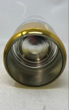 Load image into Gallery viewer, Vintage Floral Clear Gold-Tone Glass Collectible Large Candle Holder With Candle
