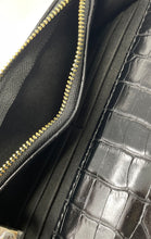 Load image into Gallery viewer, Bebe Womens Fabiola Black Croc-Embossed Leather Chain Strap Crossbody Bag W/ Tag