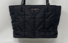 Load image into Gallery viewer, Karl Lagerfeld Womens Black Quilted Double Handle Inner Pocket Tote Handbag