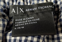Load image into Gallery viewer, Armani Exchange Womens Black White Gingham Off The Shoulder Ruffle Blouse Top L