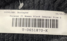Load image into Gallery viewer, Forever 21 Womens Black Cold-Shoulder Knitted Pullover Sweater Size Small