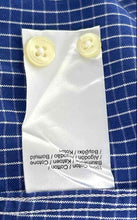 Load image into Gallery viewer, Lacoste Mens Blue Check Print Long Sleeve Classic Fit Dress Shirt Size 40