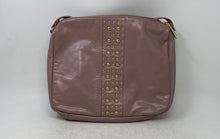 Load image into Gallery viewer, Badgley Mischka Womens Lavender Leather Studded Tassel Zip Top Crossbody Purse