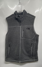 Load image into Gallery viewer, The North Face Mens Gordon Lyons Gray Fleece Zipped Pockets Bomber Jacket Vest L
