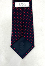 Load image into Gallery viewer, Bill Blass Mens Red And Black Polka Dot Adjustable Long Formal Designer Tie