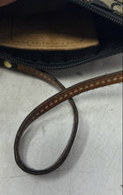 Load image into Gallery viewer, Coach Womens Black Beige Signature Print Corner Zip Wristlet Wallet