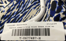Load image into Gallery viewer, Express Womens Blue Animal Print Sleeveless Mock Neck Sheath Dress Size XS W/Tag