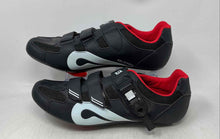 Load image into Gallery viewer, Peloton Mens Black Red Low Top Round Toe Hook & Loop Cycling Shoes Size EU 48
