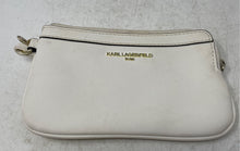 Load image into Gallery viewer, Karl Lagerfeld Womens White Pebbled Leather Detachable Strap Wristlet Wallet