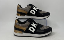 Load image into Gallery viewer, DKNY Womens Marli Black Rose Gold Silver Glitter Slip-On Sneaker Shoes Size 8.5M