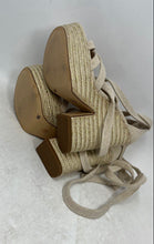 Load image into Gallery viewer, JLO Jennifer Lopez Womens Beige Block Heel Platform Espadrille Sandals Size 9M
