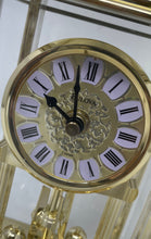 Load image into Gallery viewer, Vintage Bulova Gold-Tone Brass Quartz Anniversary Carriage Chime Mantel Clock