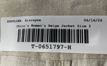Load image into Gallery viewer, Chico's Womens Beige Linen Pockets 3/4 Sleeve Full-Zip Jacket Size 2