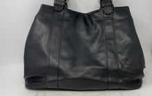 Load image into Gallery viewer, Mickey Womens Black Leather Double Handle Shoulder Handbag With Tag