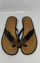 Load image into Gallery viewer, Coach Womens Black Brown Leather Slip-On Flat Flip-Flop Sandals Size 7B