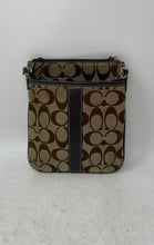 Load image into Gallery viewer, Coach Womens Brown Signature Print Adjustable Strap Crossbody Purse