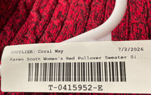 Load image into Gallery viewer, Karen Scott Womens Red Cotton Crew Neck Long Sleeve Pullover Sweater Size Large