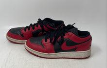 Load image into Gallery viewer, Nike Boys Air Jordan 1 Low 553560-606 Red Black Leather Basketball Shoes Sz 5.5Y