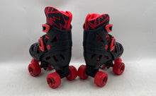 Load image into Gallery viewer, Roller Derby Kids Trac Star 5015-8759 Black Red Adjustable Roller Skates Sz 3-6