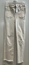 Load image into Gallery viewer, Zara Womens White Denim Pockets High Rise Raw Hem Straight Leg Jeans Size 2