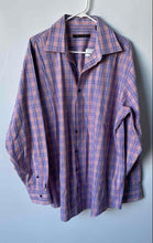 Load image into Gallery viewer, Sean John Mens Multicolor Plaid Long Sleeve Regular Fit Dress Shirt Size 17.5