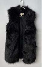 Load image into Gallery viewer, Michael Kors Womens Black Faux Mink Fur Open Front Vest Jacket Size S