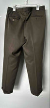 Load image into Gallery viewer, Perry Ellis Mens Green Pleated Front Pockets Straight Leg Dress Pants Size 34x32