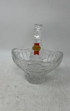 Load image into Gallery viewer, Anna Hutte Clear Crystal Home Decorative Top Handle Basket With Carved Roses