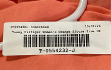 Load image into Gallery viewer, Tommy Hilfiger Womens Orange Cap Sleeve Pintucked Ladder Trim Blouse Top Size 1X