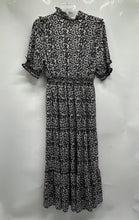 Load image into Gallery viewer, Max Studio Womens Black Floral Short Sleeve Long Maxi Dress Size Large