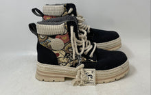 Load image into Gallery viewer, Cahhrrn Womens Black Suede Round Toe Lace-Up Combat Shoes Size EUR 41