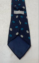 Load image into Gallery viewer, Enrico Coveri Mens Navy Blue Geometric Silk Keeper Loop Adjustable Pointed Tie