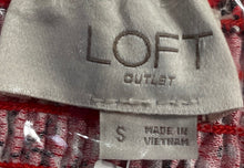 Load image into Gallery viewer, Loft Womens Red White Spaghetti Straps V-Neck Smocked Back Maxi Dress Size S