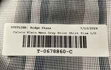 Load image into Gallery viewer, Calvin Klein Mens Gray Plaid Cotton Long Sleeve Non-Iron Button-Up Shirt Size L