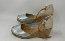 Load image into Gallery viewer, White Mountain Womens Mamba Brown Silver Tone Wedge Espadrille Sandals Size 8.5M
